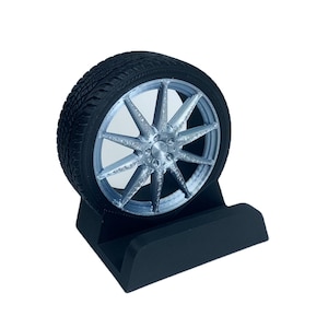 Soporte para teléfono con llantas y neumáticos - Soporte para tarjetas de presentación con ruedas - Regalo de carreras - Soporte para teléfono para amantes de los autos - Soporte para tableta para cuevas de hombres