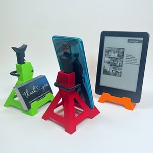 Soporte para teléfono Jack Stand - Soporte para tarjetas de visita Jack Stand - Regalo para el tipo del coche - Regalo para él - Decoración del garaje - Regalo automotriz - Organizador de la caja de herramientas