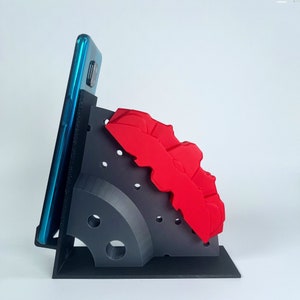 Telefoonstandaard remschijf - telefoonstandaard voor garage, werkplaats, automan cadeau - race-geïnspireerde autotelefoonhouder - mobiele telefoonhouder racewagen