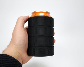 Hockey Puck Can Cooler - Novelty Drink Coozie, Hockey Gift