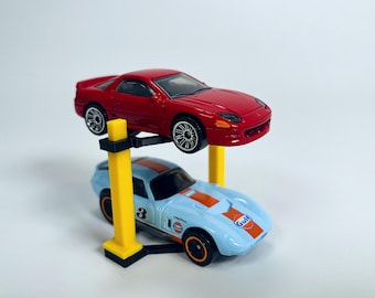 Autoliftmodel op schaal 1/64 met 2 stijlen – Diecast Diorama-garagedisplay