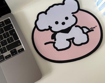 Adorable Puppy Mouse Pad | Pink Mat for Dog Lovers | Minimalist Pink Puppy Mouse Mat | Cute Gift for Dog Lover | Cute Dog Gift