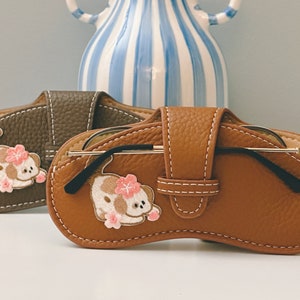 Niedliche Hundebrille | Brillenetui Leder Brillenetui | Geschenk für Lehrer | Letterbox Geschenk | Geschenk zum Abschluss | Brillenetui Soft
