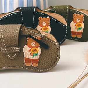 Bär Leder Brillenetui | Weicher Brillenhalter | Geschenk für Lehrer | Letterbox Geschenk | Brillenetui Soft