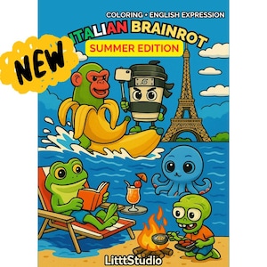 SUMMER EDITION!! Italian Brainrot Coloring Book Digital Download