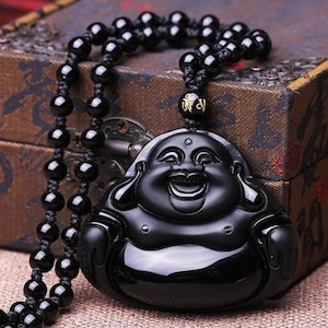 Black necklace buddha
