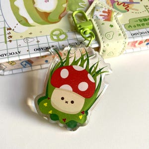 Cute Mushroom Keychain | Garden Acrylic Keychain
