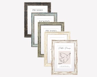 Industrial Vintage Distressed Wood Effect Handmade Photo Frame Camouflage Picture/ Photo/ Fame A2/A3/A4/A5 Made in Uk- Quick Delivery