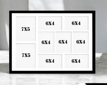 Bespoke Order - Multi Opening 9 openings all 6x4 for 6 portraits and 3 landscapes Gold Frame x 2