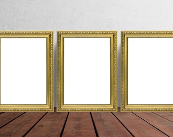 A2 Poster Frames/ A3 / A4 Photo Frame / A5 - Black Gold Picture Frame - Ornate Frame with a Matt -PACK OF 3 FRAMES - Shabby Chic Photo Frame