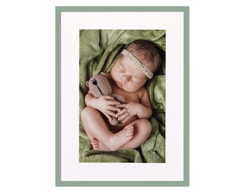 Pale Green Photo Frame Light Green Greens Frame A4 A5 A6 A3 A2 Photo Frame with Matt/Mount White- Frames Made to Order UK- Certificate Frame