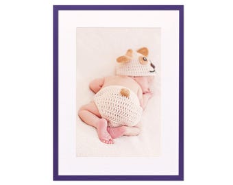 Purple Thin Photo Frame Print Purple Frame A4 A5 A6 A3 A2 Photo Frame & Matt/Mount White- Frames Made to Order UK- Certificate Photo Frame