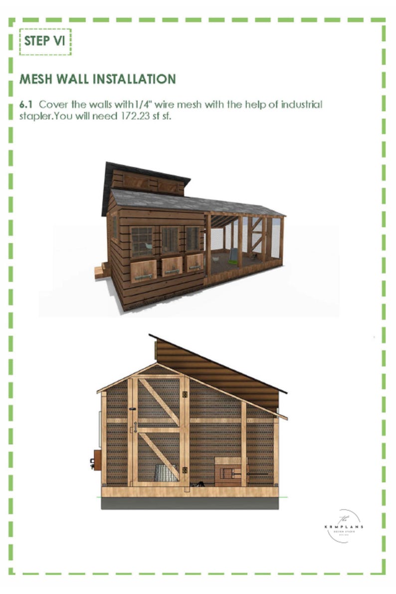 Large Chicken Coop Plans With Run, 16-20 Hens, Walk in Backyard Hen ...