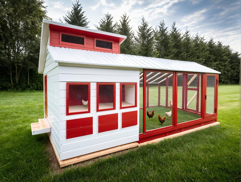 Curated visual reference: Picture Idea: Modern Chicken Coop Plans 16 20 Chickens DIY Woodworking Plans
