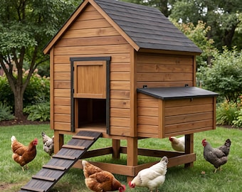 Tiny Chicken Coop Plans for 2-3 Hens, Raised Easy Build Backyard Hutch, Printable PDF