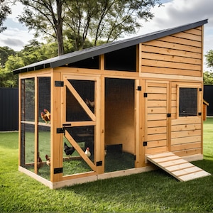 Modern Chicken Coop Build Plan PDF: Enclosed Run, Ventilated Design