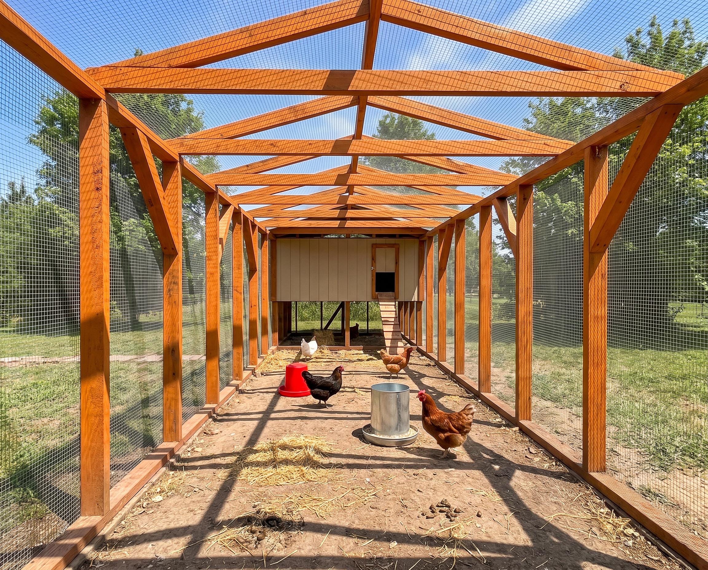 XL Walk In Chicken Coop Plans, 10x42 Raised Aviary House, 18-20