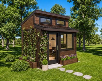 DIY Clerestory Office Shed Plans: 12x10 Modern Backyard Studio, PDF Blueprint