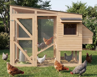 Small Chicken Coop Plans with Run, 5x3 Backyard Build, 4-10 Hens (PDF)