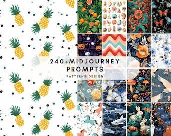 240+ Patterns Midjourney Prompts, AI Art, Midjourney Prompt, Midjourney AI Art, Learn Midjourney, Digital Art, AI Generate, Art Print