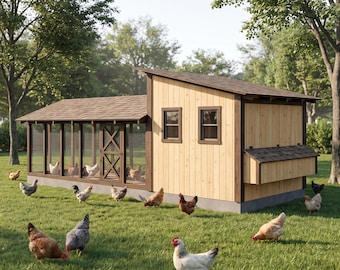 Large Walk In Chicken Coop Plans, Gable Aviary House, DIY PDF (18-20 Hens)