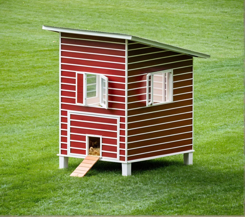 Curated visual reference: Picture Idea: Modern Chicken Coop Plans DIY Woodworking 4 6 Chickens Pdf