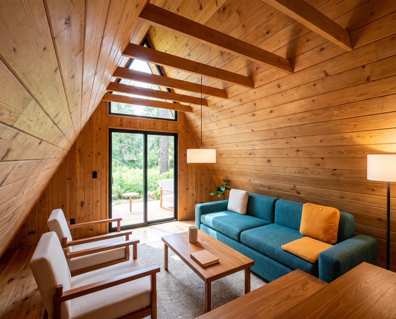 A Frame Cabin Plans: 16x20 Tiny House With Deck, Glass Gable, 320 Sq Ft ...