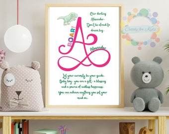 Individuelle Initialen fürs Kinderzimmer: Personalisierte Kinderwandkunst (Digitaler Download)