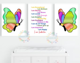 Schmetterling Art Print Set: Positive Affirmationen, von der Natur inspiriertes Dekor (Digitaler Download)