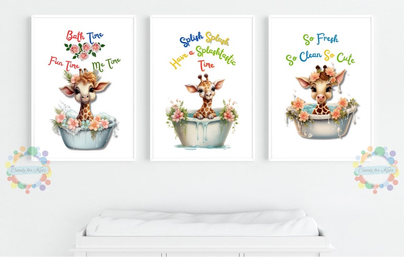 Set of 3 Wall Art for Bathroom Funny Bathroom Wall Art Bathroom Decor