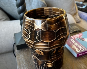 Hand Turned Segmented Wood Bowl: Colorful Striped Kitchen Decor