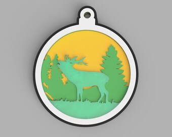Elk Christmas Ornament: 3D Print STL File