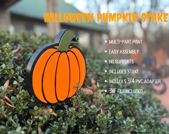 Halloween Pumpkin Yard Stake - Digital File - STL Download