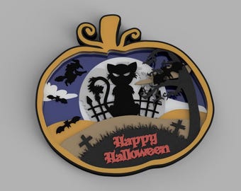 3D Printer - LP03 - Happy Halloween - STL File - Digital Instant Download - Craft - Gift
