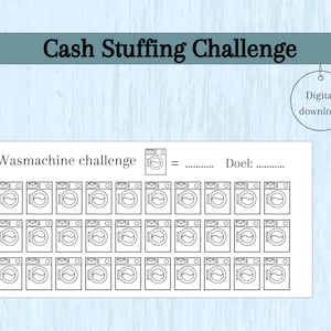 Washing machine challenge, cash stuffing, money envelope, savings challenge, A6 budget binder, savings book, money folder, budget folder, Dutch