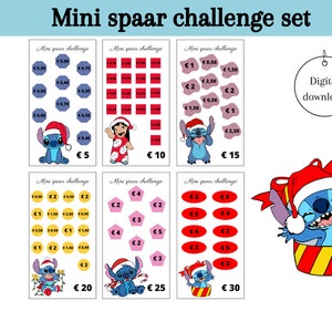 Mini-sparutmaningar för julgranskulor med kontantstoppning, euro, sparspel, småväxelutmaning, A6-budgetpärm, digital nedladdning, holländska