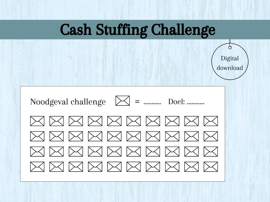 Noodgeval challenge cash stuffing geld enveloppe spaar Etsy Nederland