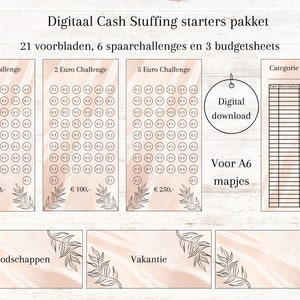 NL-Paket Bargeldfüllung, Einlagen, Budgetblätter, Sparherausforderungen, A6-Ordner, Budgetplaner, Ersparnisse, Geldmappe, Sparheft, Geldmappe