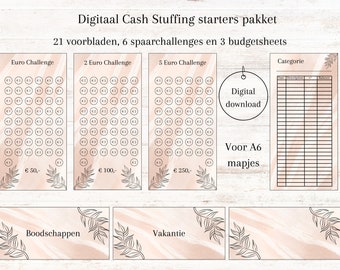 NL pakket Cash stuffing, inserts, budgetsheets, spaarchallenges, A6 binder, budget planner, savings, geldmapje, spaarboekje, money wallet