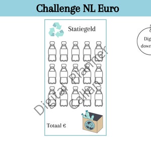 Desafíos de depósito para relleno de efectivo, ahorro de euros, objetivos de ahorro, desafío de cambio, carpeta de presupuesto a6, descarga digital, holandés