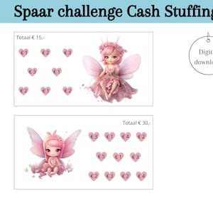 Saving challenges for cash stuffing, saving euros, saving games, change challenge, a6 budget binder, digital download, Dutch