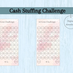 10 cent challenge, cash stuffing, money envelope, savings challenge, A6 budget binder, savings booklet, money folder, budget folder, change challenge