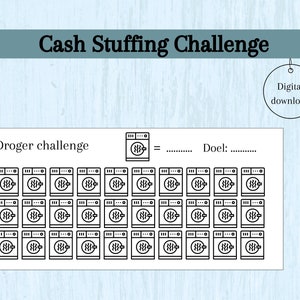 Nieuwe droger challenge, cash stuffing, geld enveloppe, spaar challenge, A6 budget binder, spaarboekje, geld mapje, budgetmap, Nederlands