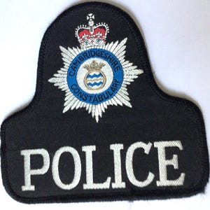 British  Cambridge Constabulary  police bell shaped embroidered patch