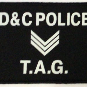 British Devon and Cornwall police ,Sergeant T.A.G.(Tactical Aid Group ) (S.W.A.T.) oblong  patch
