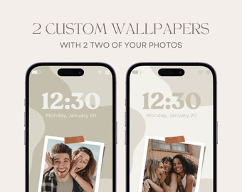 Custom Photo iPhone Wallpaper, Aesthetic Boho Phone Wallpaper, Custom Neutral Phone Background, Memory Keepsake, Gift for Her, Gift for Him