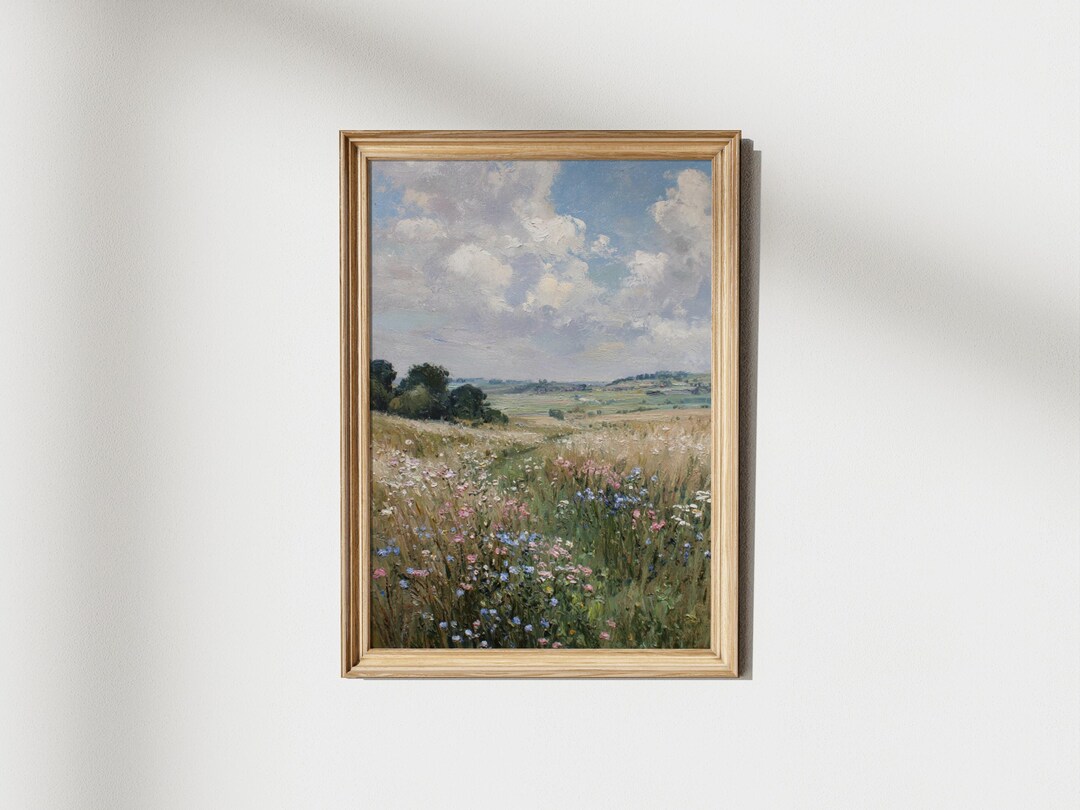 Vintage Pastel Wildflower Spring Wall Art, Coquette Floral Wall Art ...