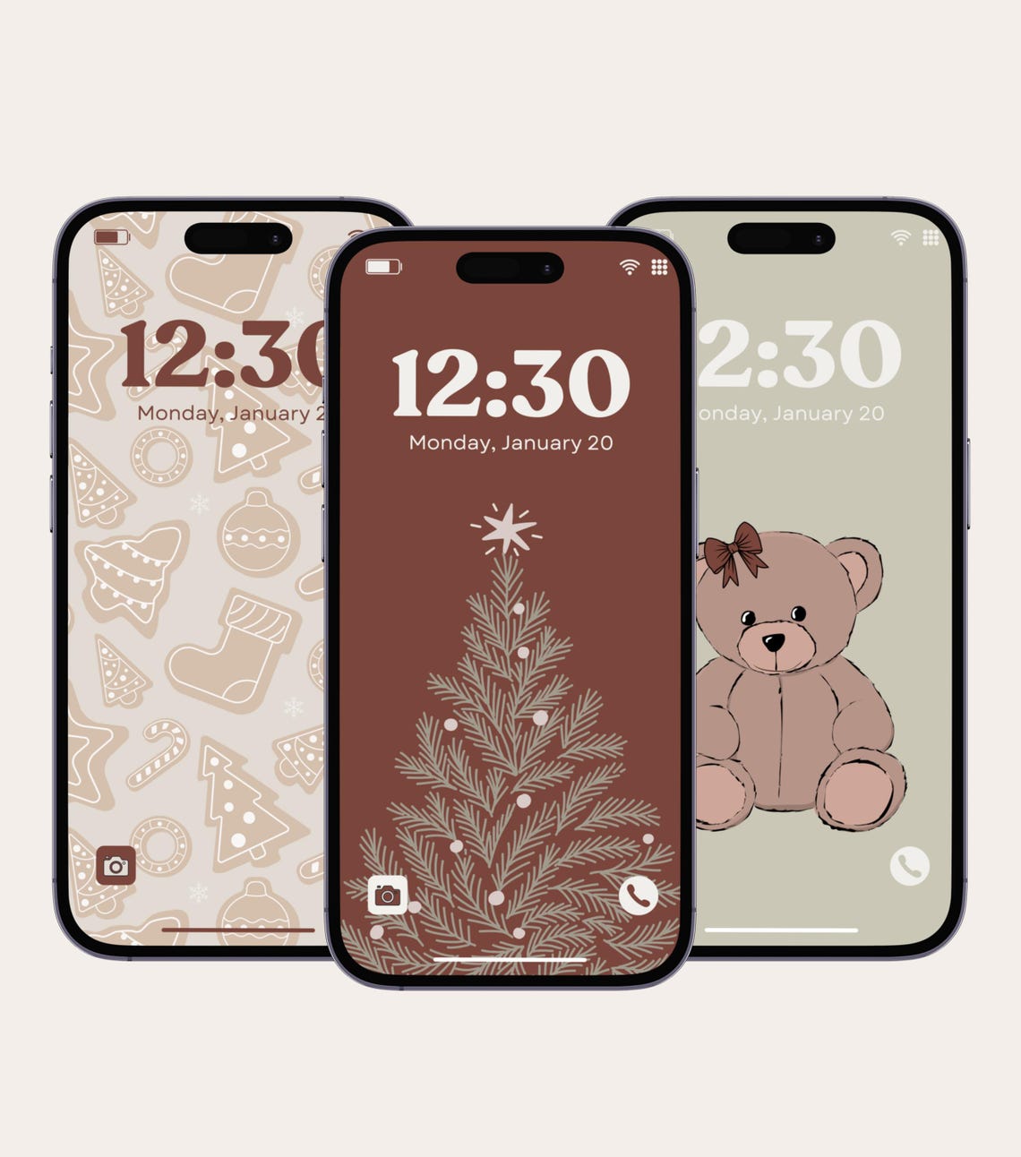 Christmas iPhone Wallpaper, Aesthetic Holiday Themed iPhone Background
