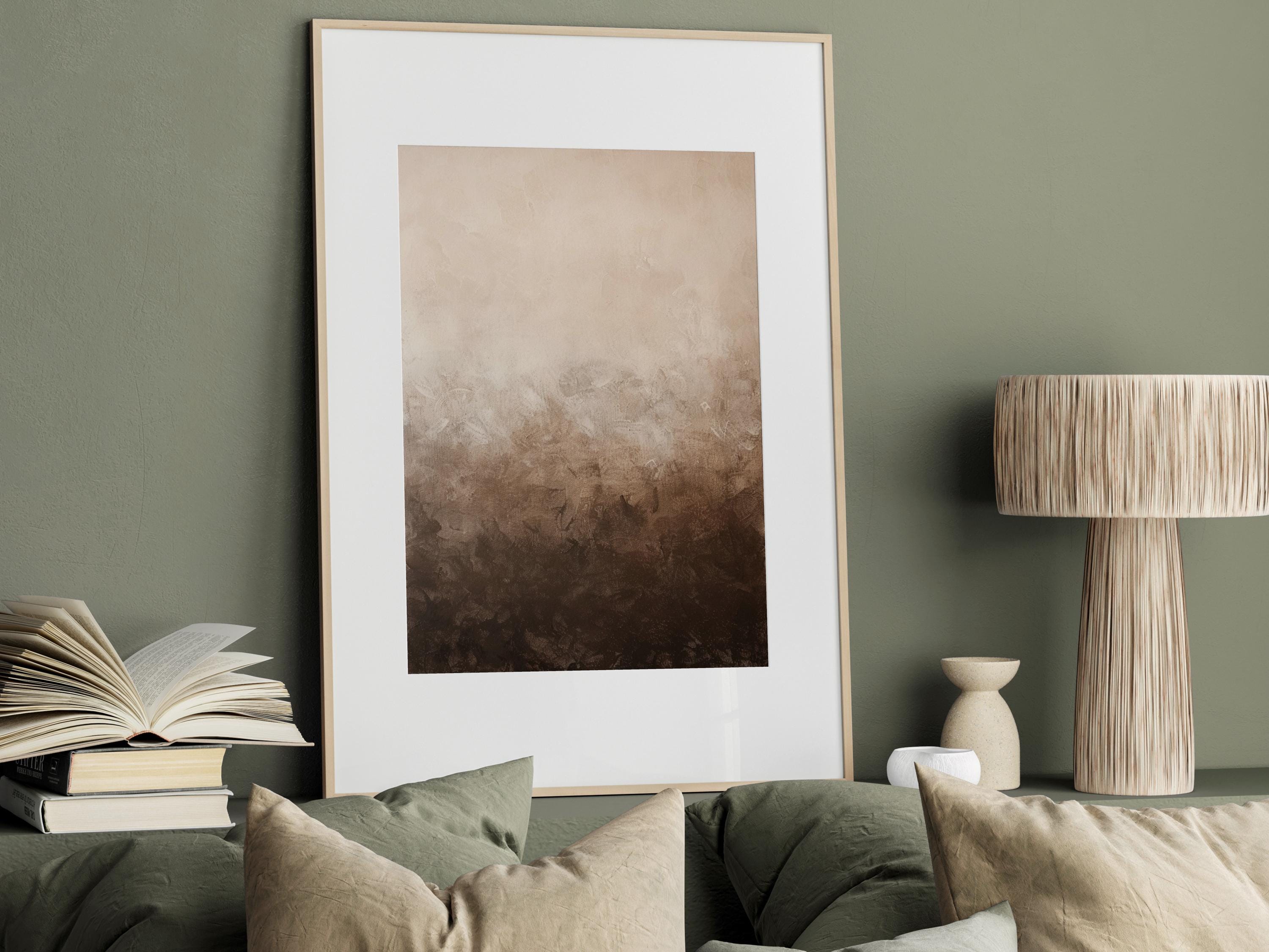 Earthy Brown Texture Wall Art Set of 3, Moody Brush Strokes Wall Art ...