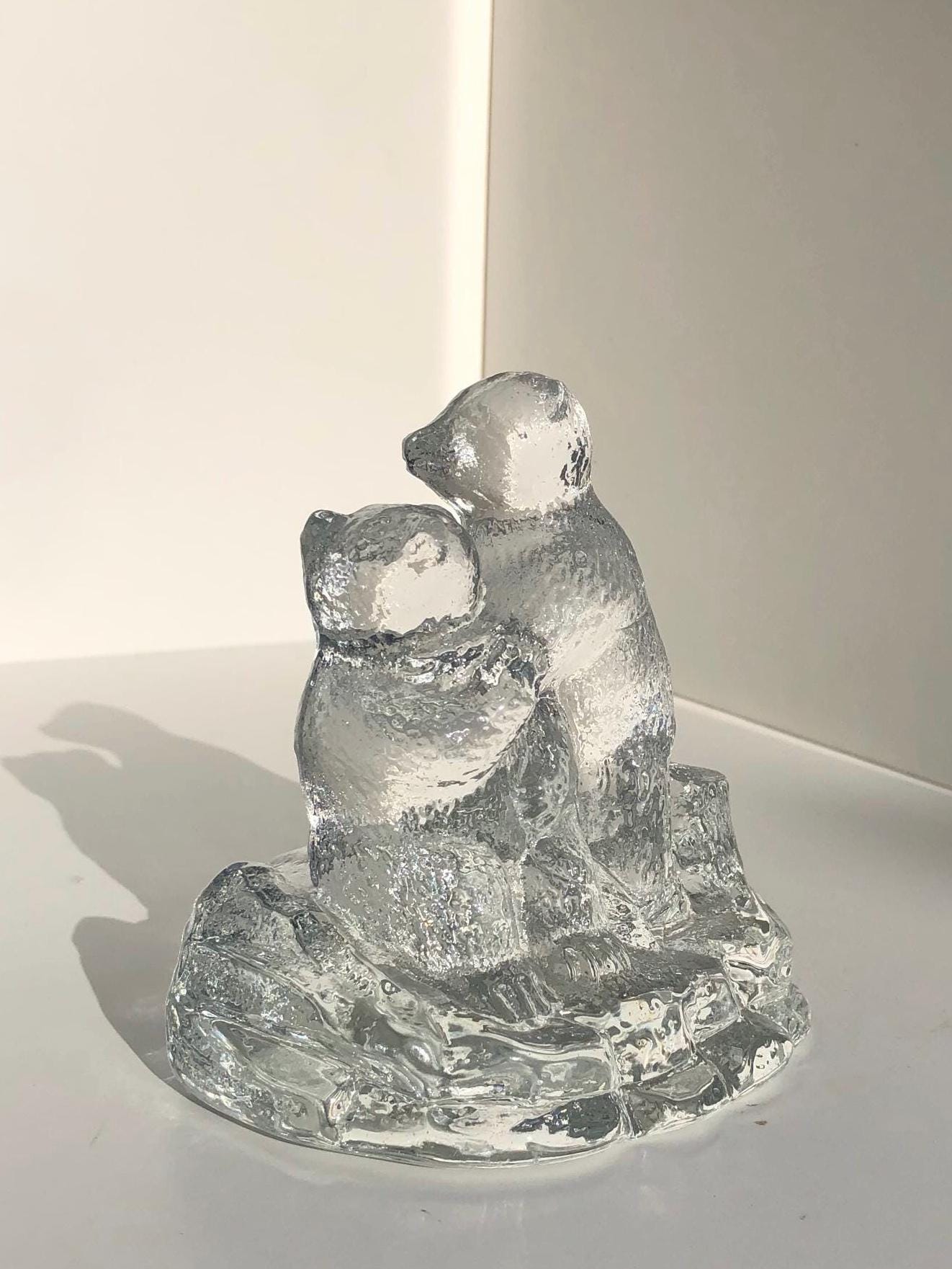 Kosta Boda】ガラス クマのオブジェ / ペーパーウェイト クマの